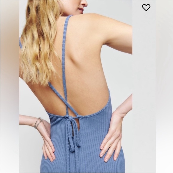 Reformation Women’s Brant Midi Dress in Viola Blue- Size XL - Picture 6 of 8